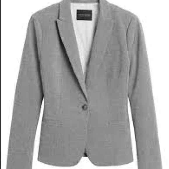 Banana Republic Classic Fit Charcoal Gray One Button Washable Blazer Size 6 - Picture 11 of 12